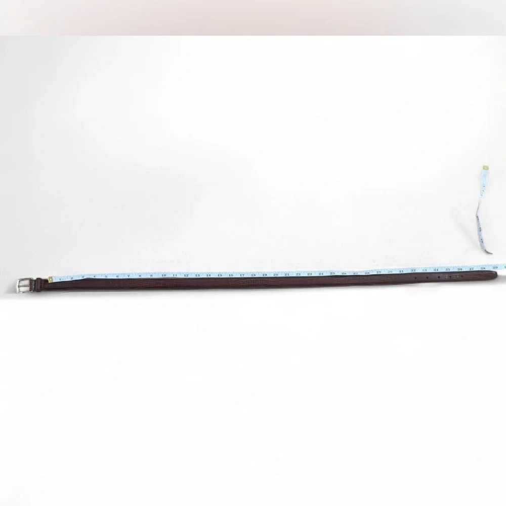 Brown Leather |Brighton| Belt with Alligator Embossed Pattern Size 36